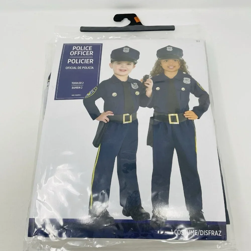 Police Officer Toddler Boys Size 2T Halloween Hero Dress Up Costume in Blue - Picture 2 of 7